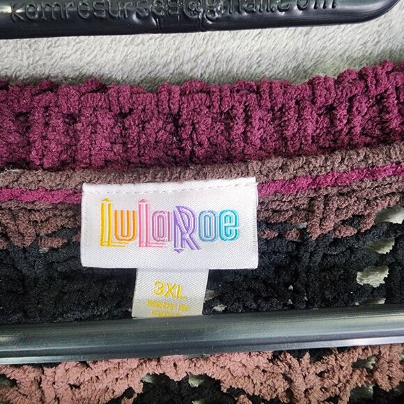 Womens LuLaRoe Striped Open Knit Mariah Sweater Round Neck Long Sleeve Size 3XL - Picture 6 of 11